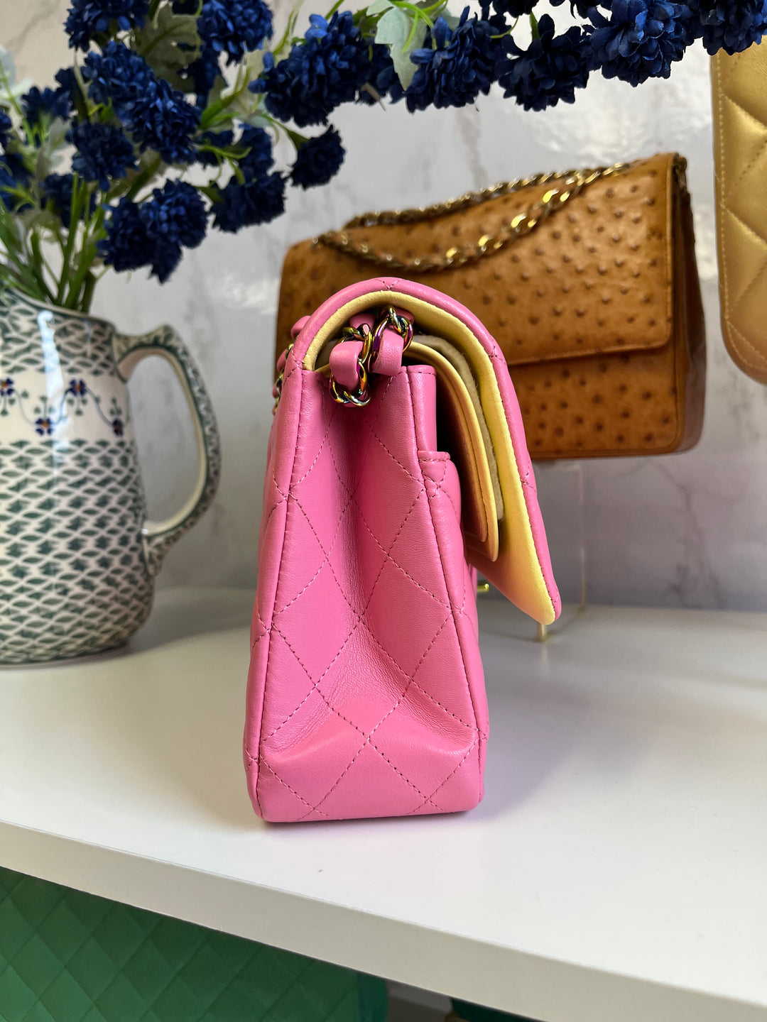 Chanel Pink Medium Lambskin Rainbow Double Flap Bag