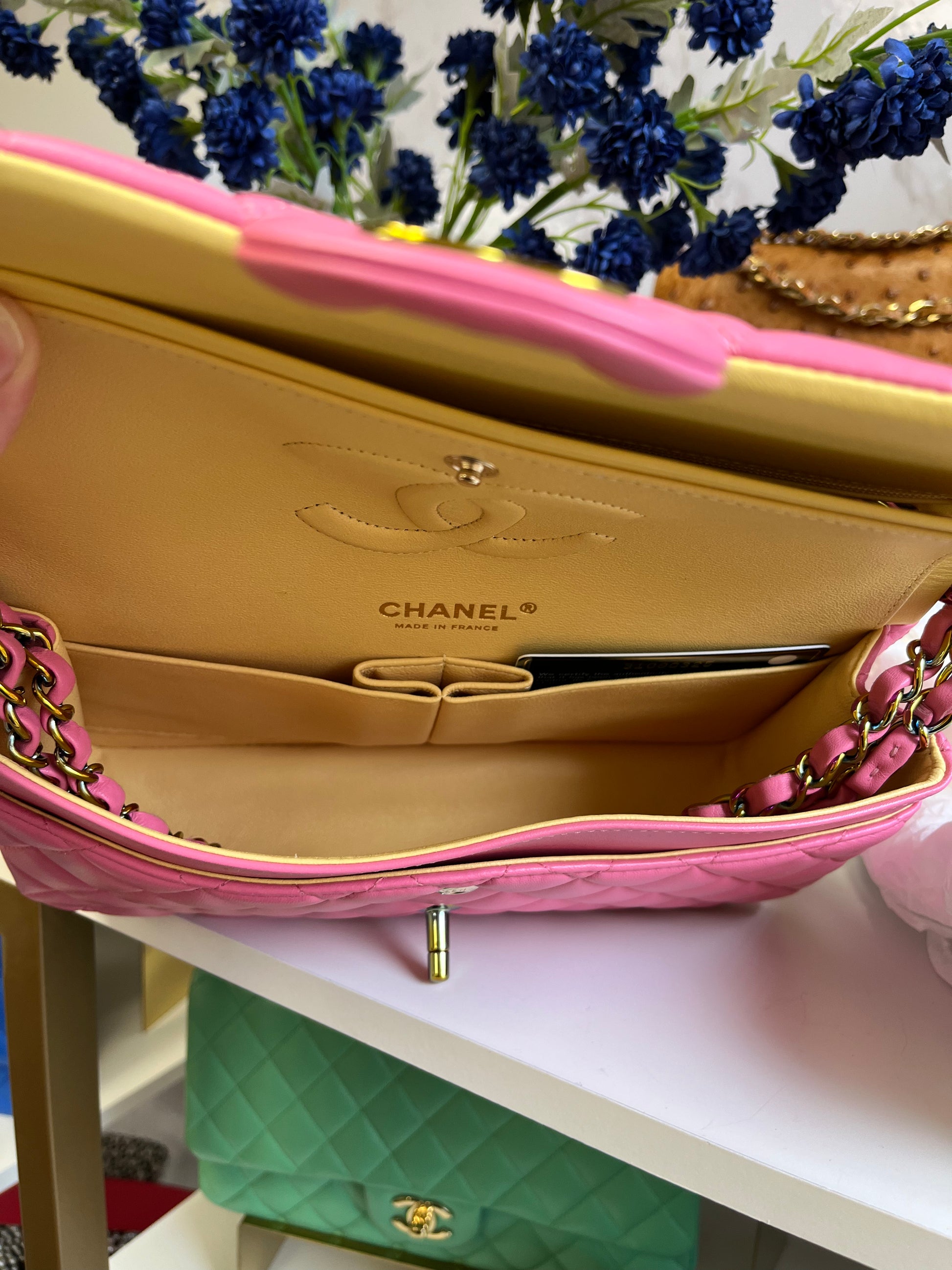 Chanel Pink Medium Lambskin Rainbow Double Flap Bag