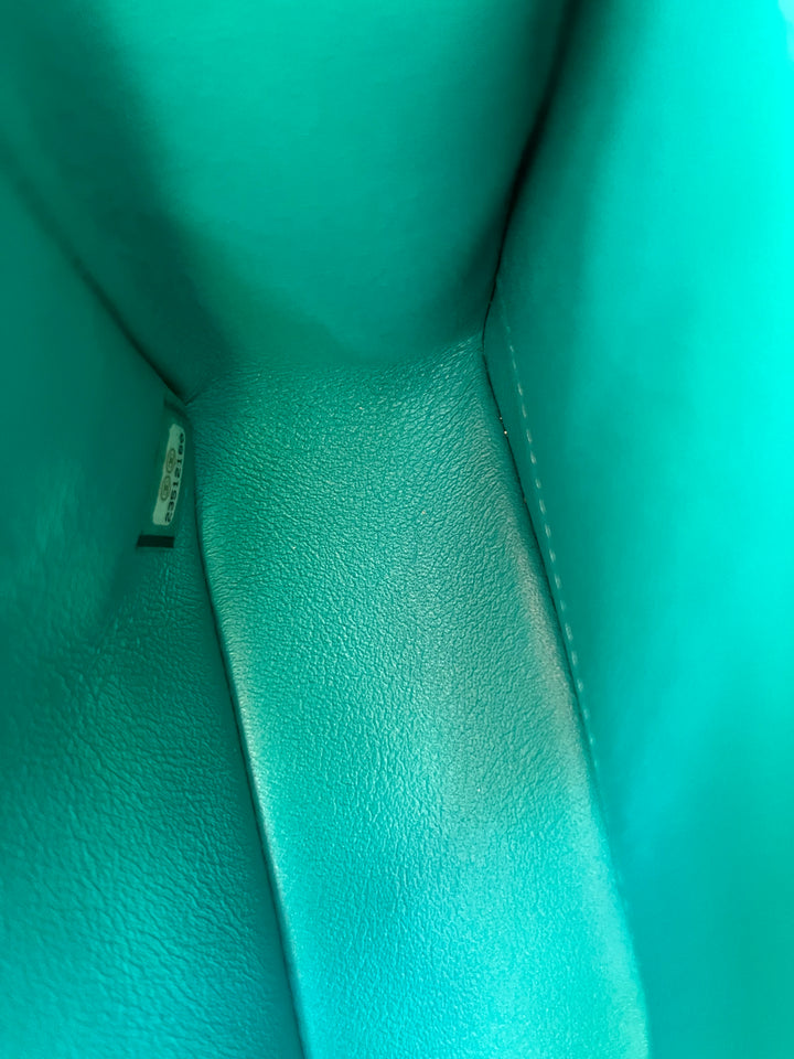 Chanel Turquoise (17C) Medium Caviar Double Flap Bag