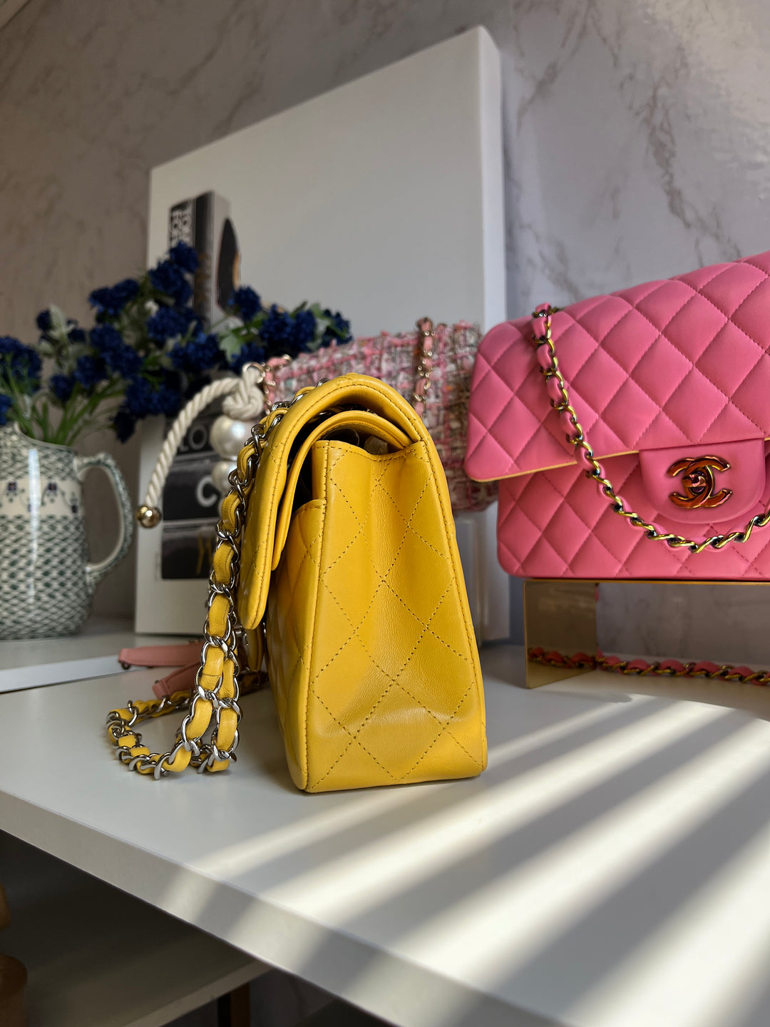 Chanel Yellow Small Lambskin Classic Flap Bag
