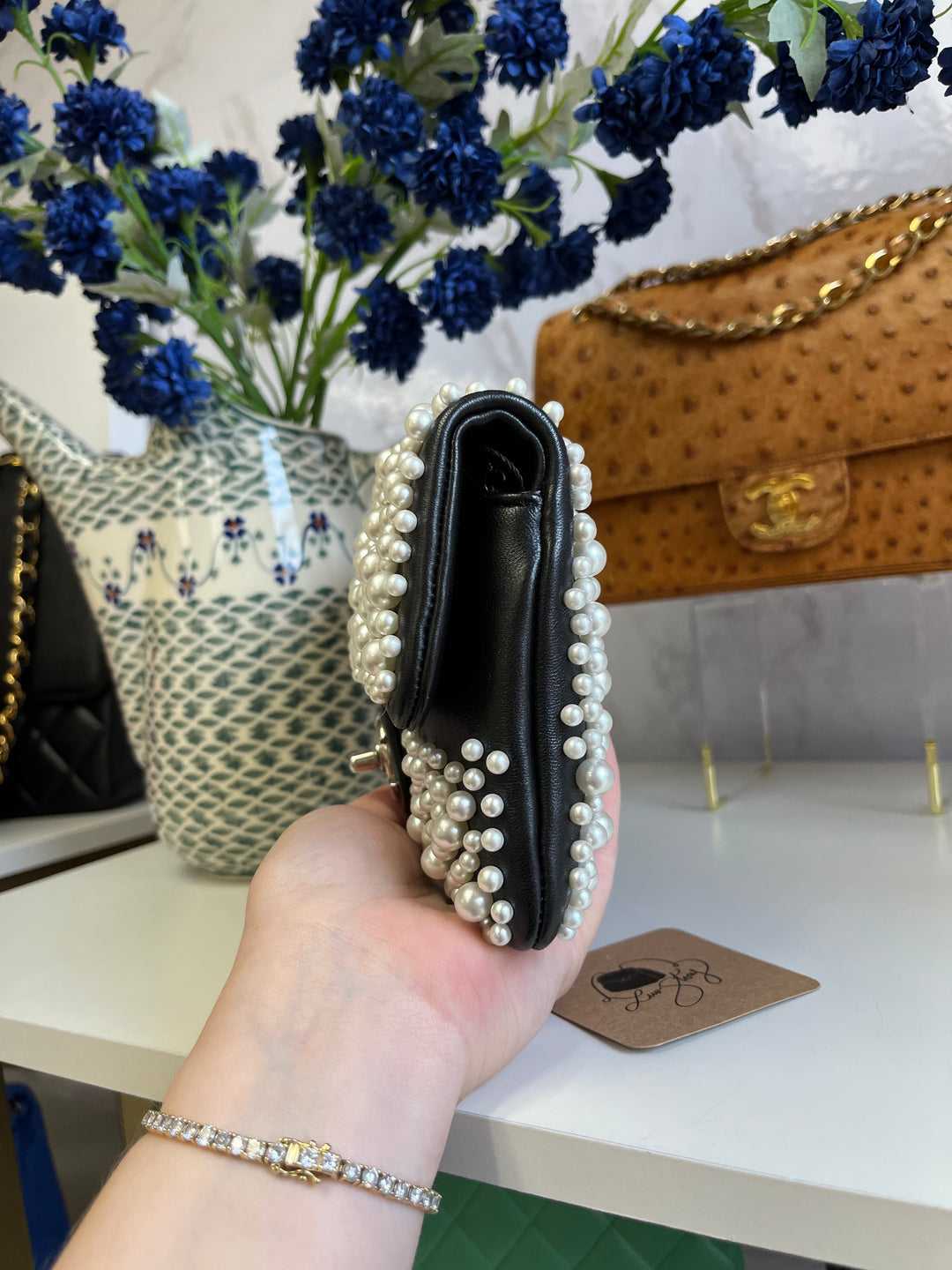 Chanel Paris Dubai Pearly Flap Wallet On Chain