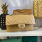 Chanel Vintage Dark Beige Medium Lambskin Double Flap Bag