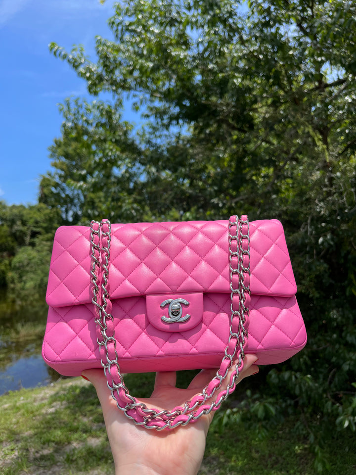Chanel 21S Pink Neon Lambskin Medium Flap Bag