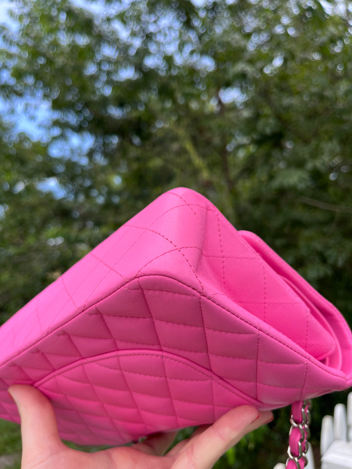Chanel 21S Pink Neon Lambskin Medium Flap Bag
