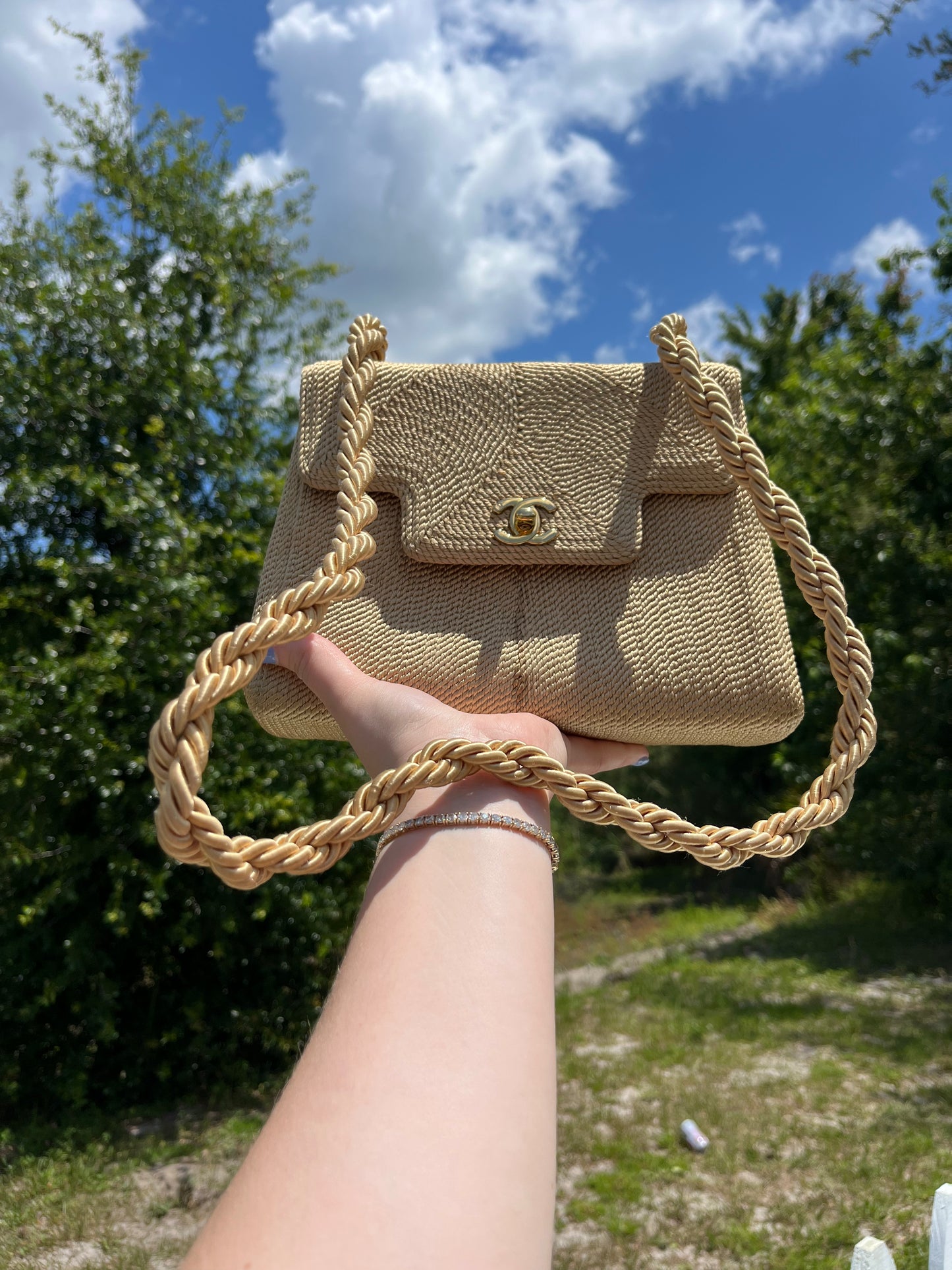 Chanel Vintage Silk Rope Flap Bag