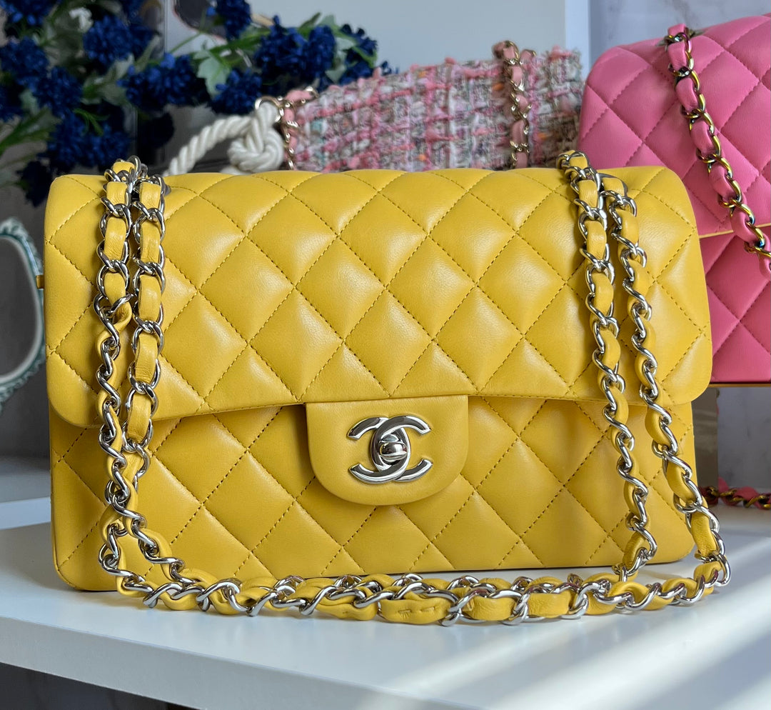 Chanel Yellow Small Lambskin Classic Flap Bag