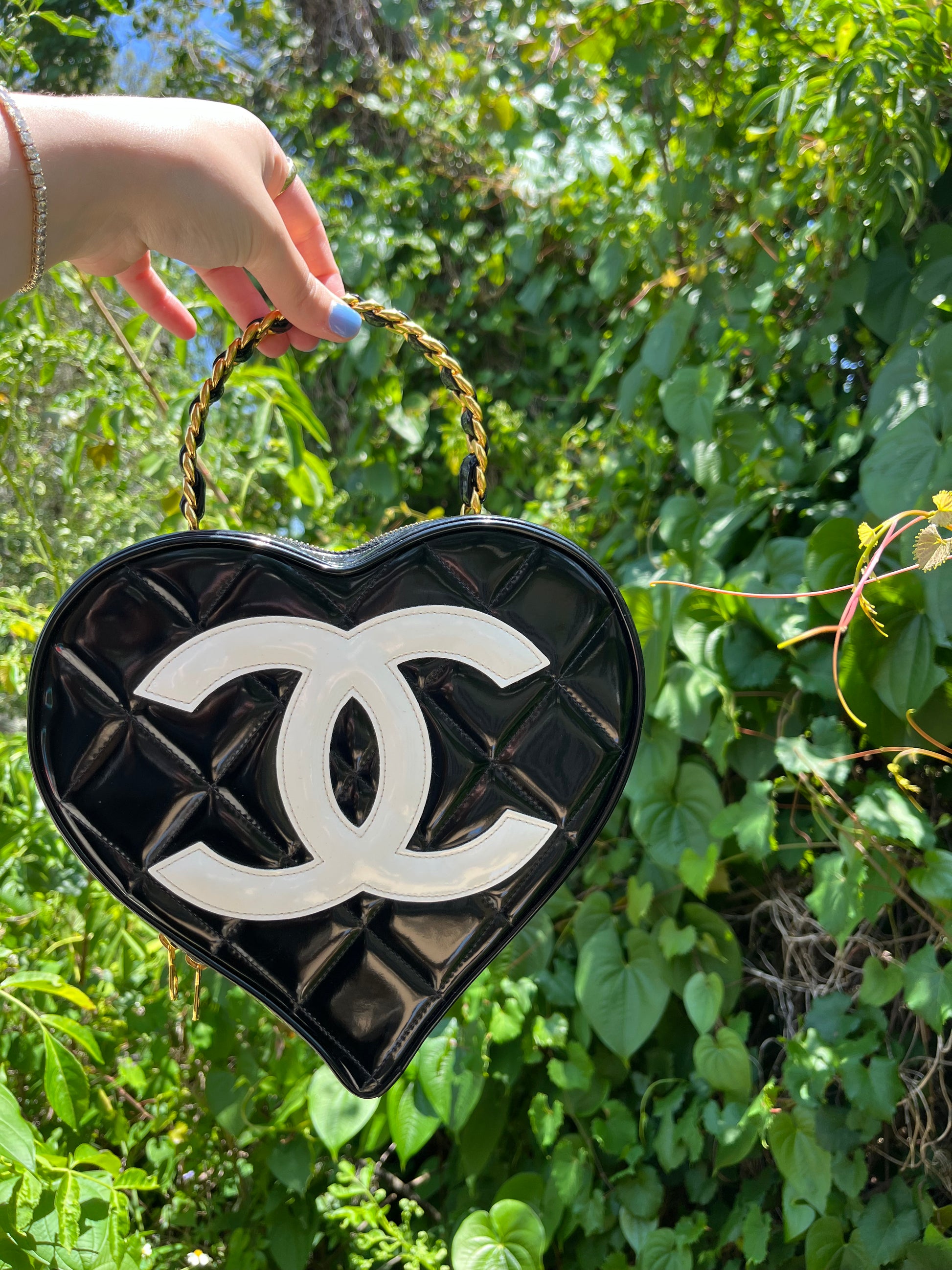 Chanel quilted 2025 heart bag