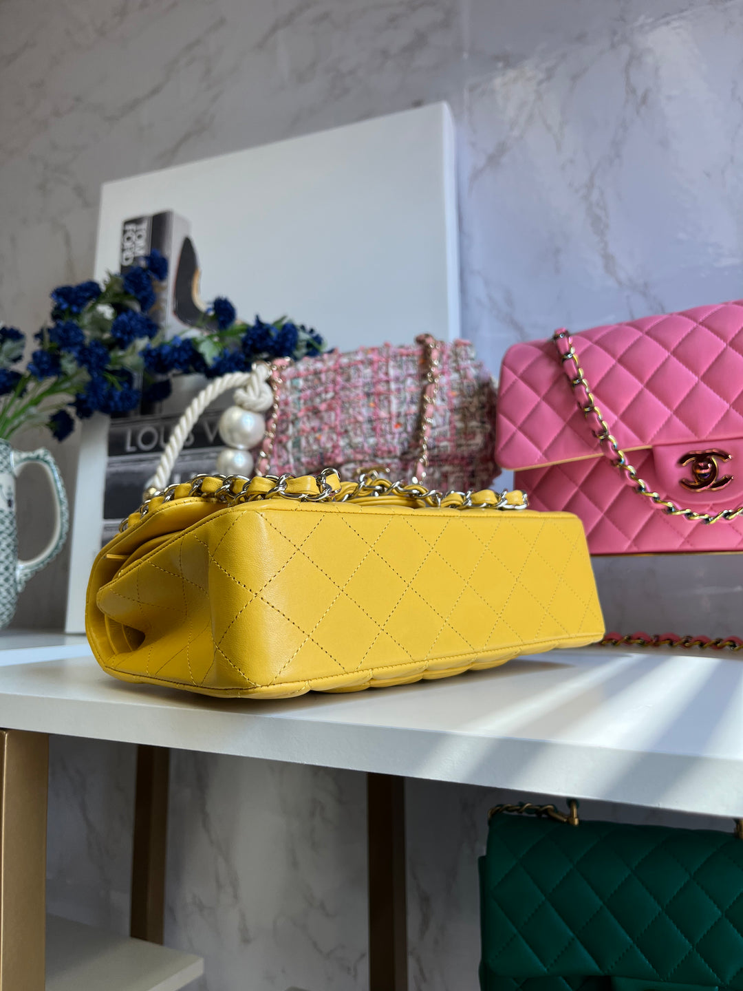 Chanel Yellow Small Lambskin Classic Flap Bag