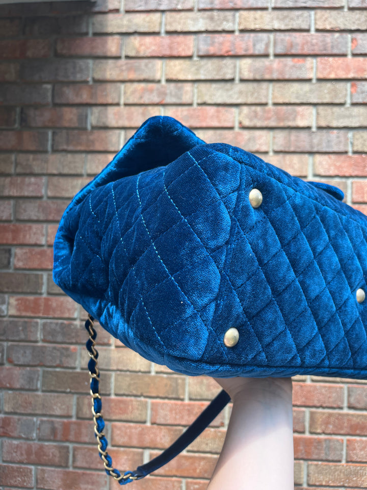 Chanel Blue Velvet Limited Edition XXL Airlines Flap Bag