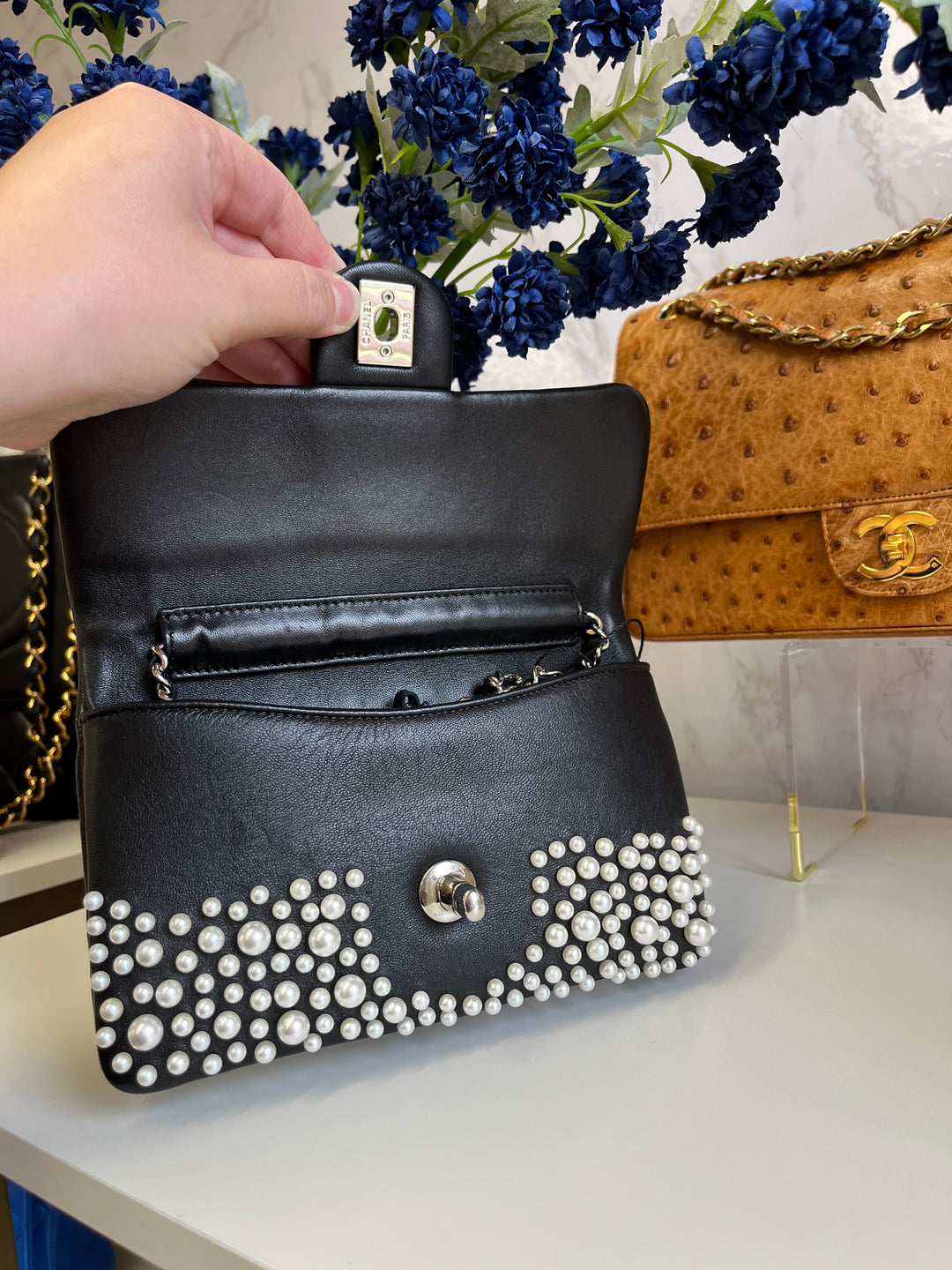Chanel Paris Dubai Pearly Flap Wallet On Chain