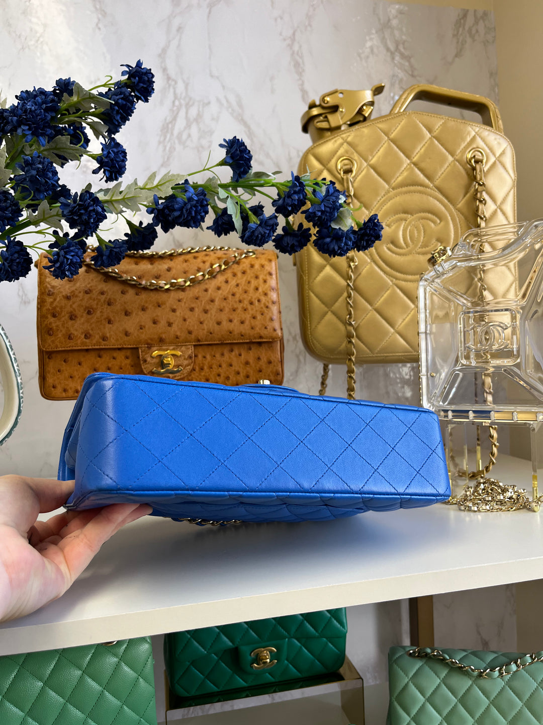 Chanel Electric Blue Medium Lambskin Double Flap Bag
