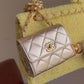 Chanel 1994 Vintage Metallic Gold Extra Mini Flap Bag