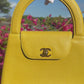 Chanel Vintage Medium Yellow Caviar Kelly Top Handle