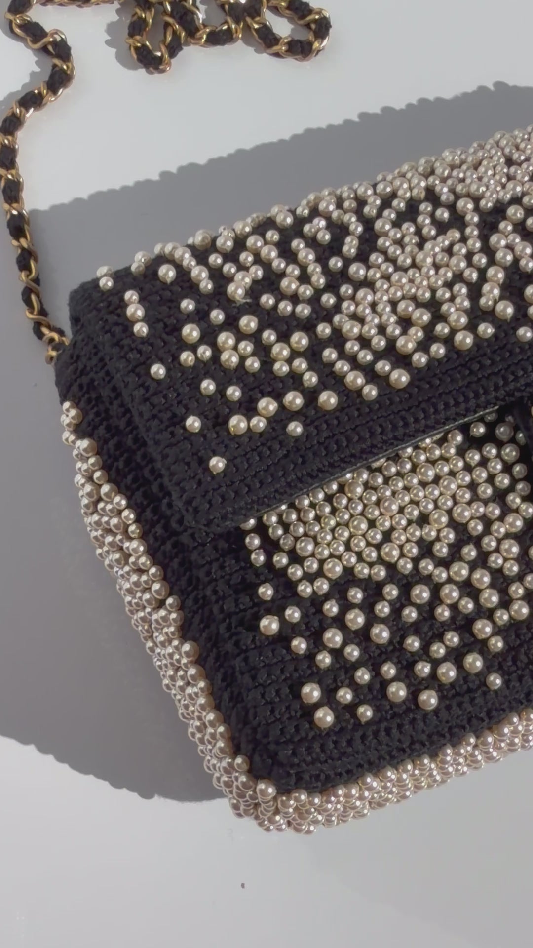 Chanel 17C Medium Flap Bag Pearl Embellished Gold Hardware 2017