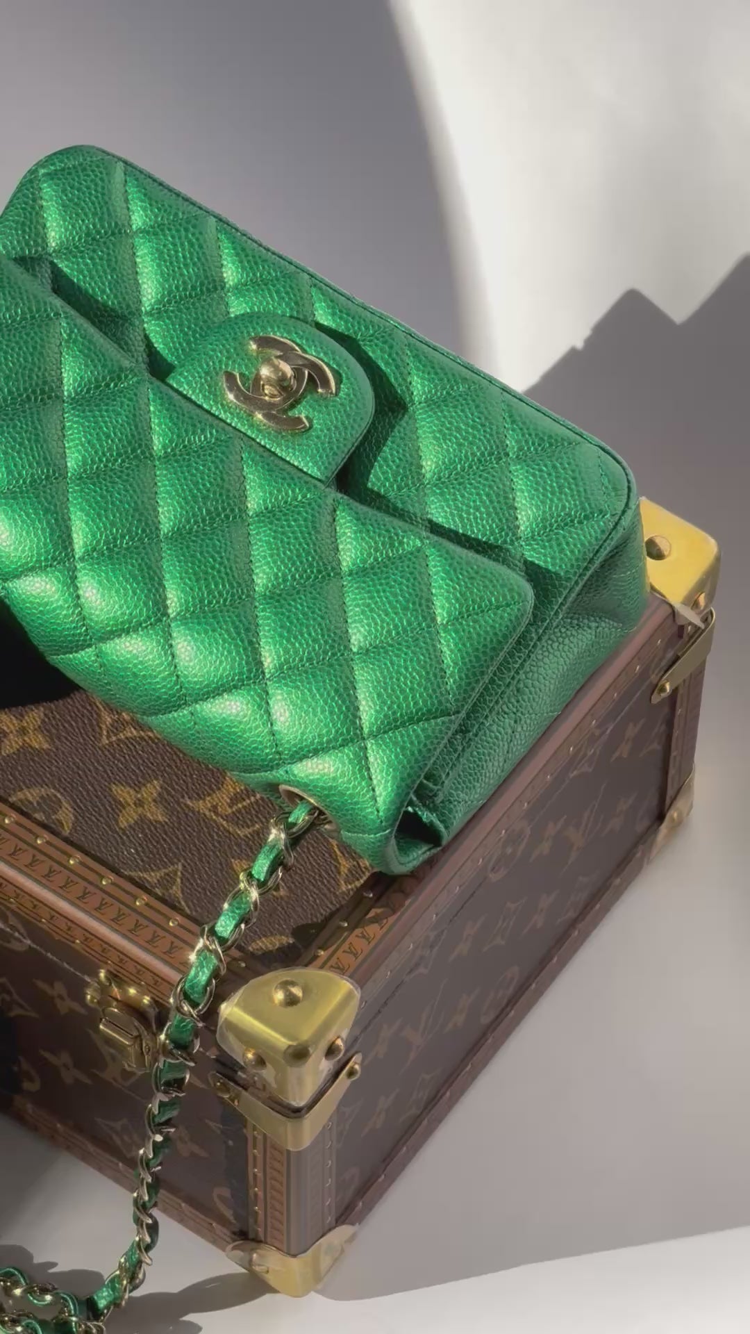 Chanel 18S Emerald Green Caviar Mini Flap Bag