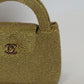 Chanel RARE 1998 Gold Silk Woven Mini Kelly