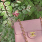 Chanel Sakura Pink Vintage Lizard Mini Square Flap Bag
