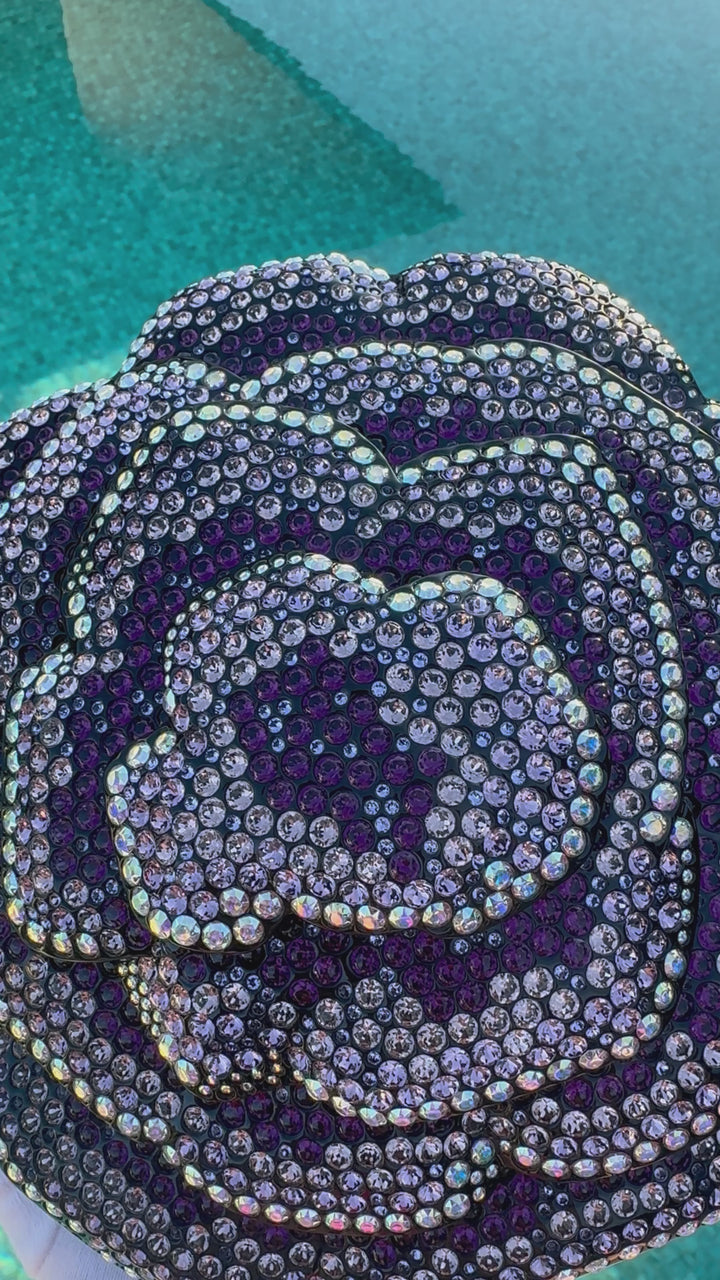 Chanel Runway Purple Strass Camelia Minaudiere
