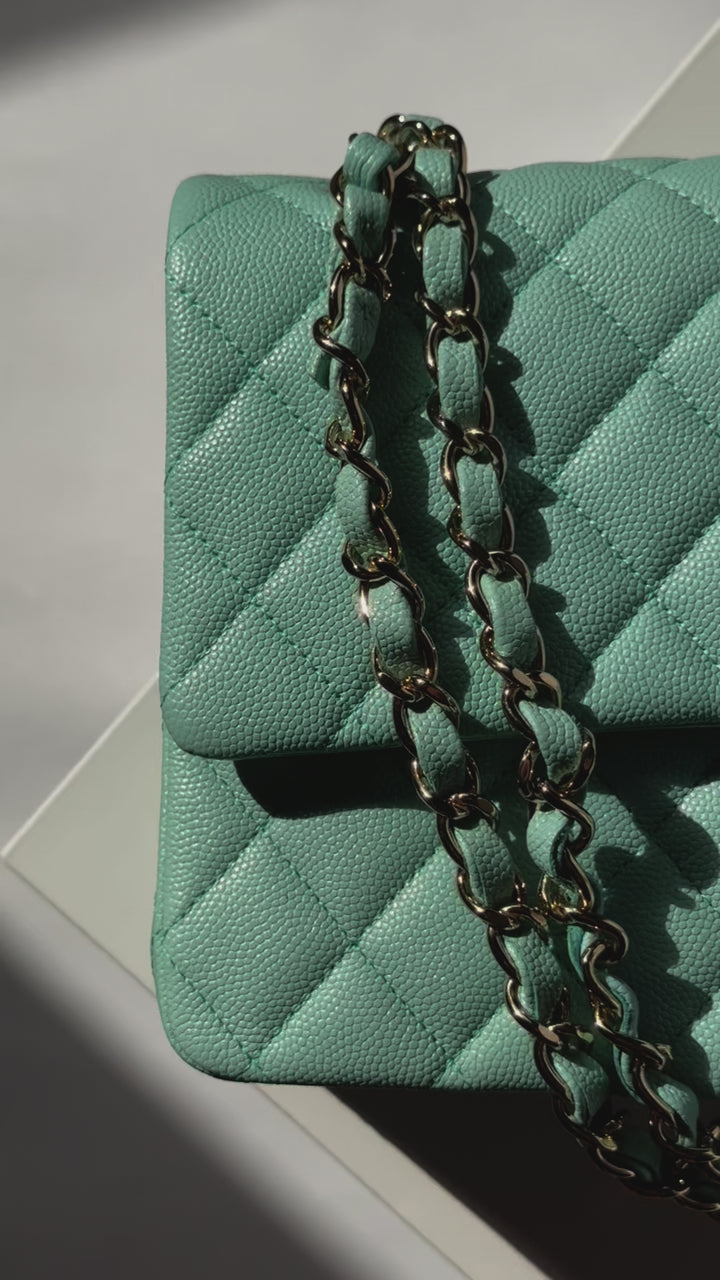 Chanel 19C Tiffany Medium Caviar Double Flap Bag