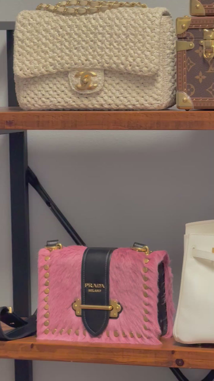 Prada Calf Hair Pink Cahier Crossbody Bag