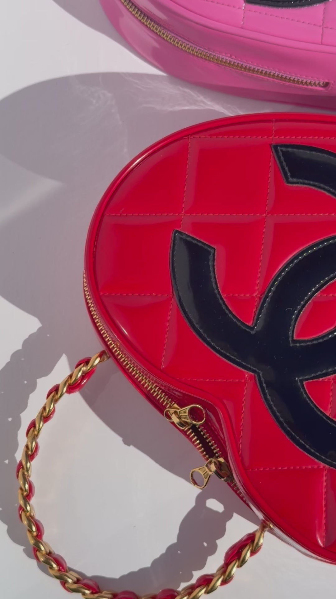 Chanel Barbie Red Heart Vanity Bag 24K Gold-Plated Hardware 1995