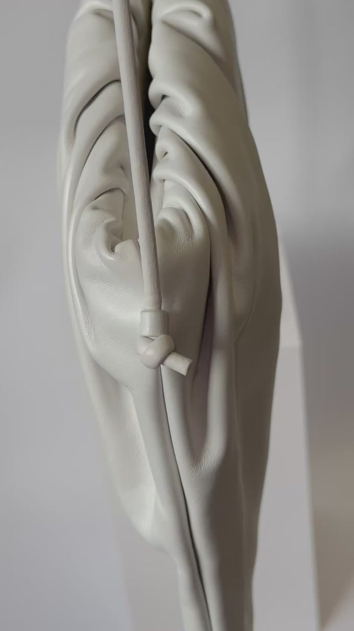 Bottega Veneta White Nappa Fringe Shoulder Bag