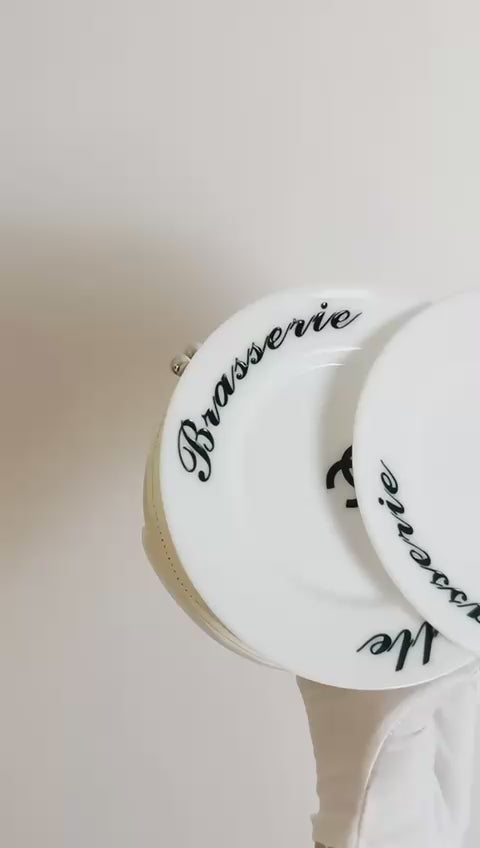 Chanel White Plexiglass Brasserie Gabrielle Plate Minaudière