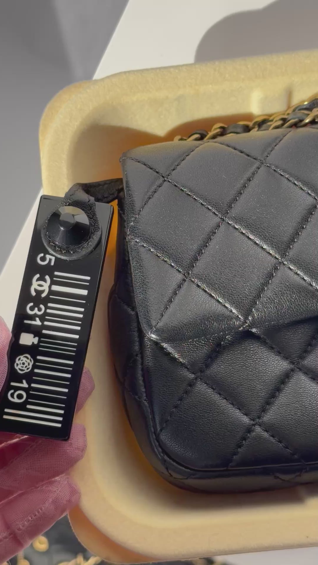 Chanel 2014 Black Lambskin Minaudières Runway "Meat Package" Flap Bag