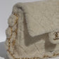 Chanel Ecru Shearling Lambskin Medium CC Chains Flap Bag