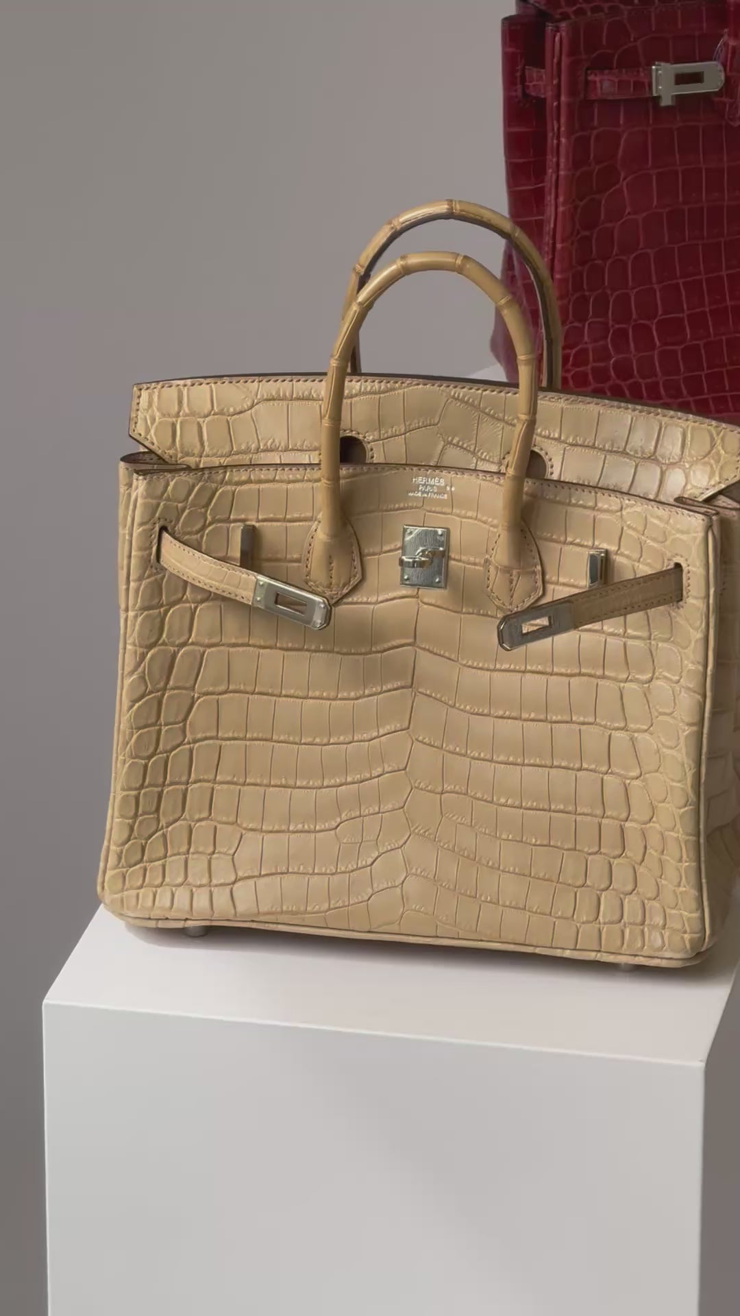 Hermes Matte Crocodile Poussiere Birkin 25 PHW