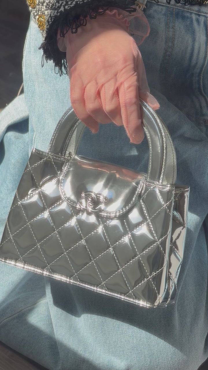 Chanel Nano Kelly Shopper Silver Mirror Calfskin Silver Tone Hardware 2026