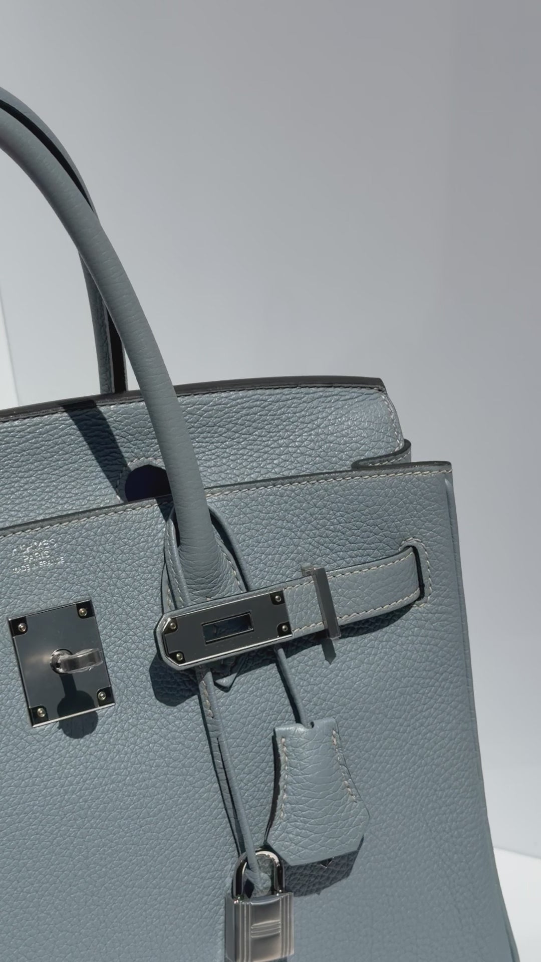 Hermès Birkin 30 Bleu Lin Togo Palladium Hardware 2012