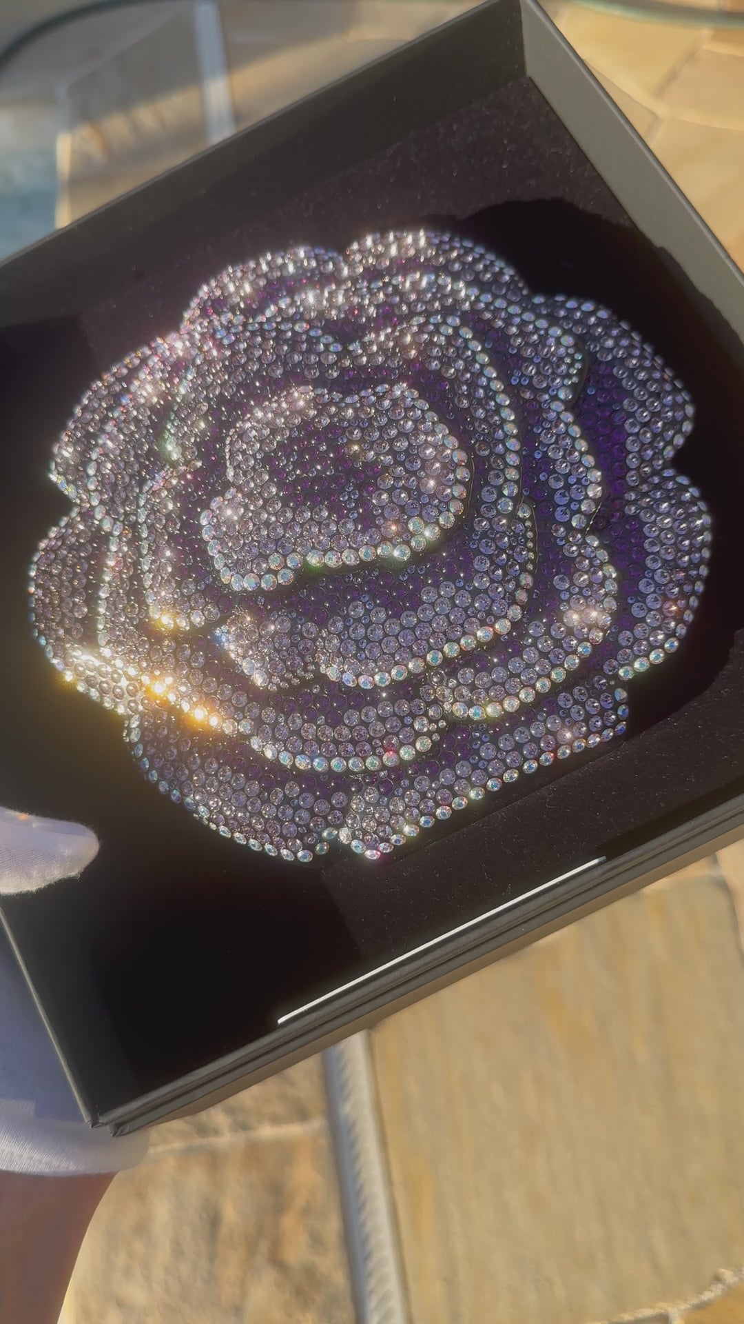Chanel Runway Purple Strass Camelia Minaudiere