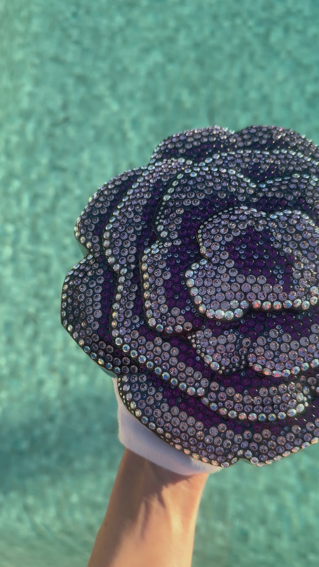 Chanel Runway Purple Strass Camelia Minaudiere