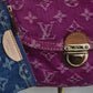 Louis Vuitton Pink Monogram Denim Mini Pleaty + Coin Pouch