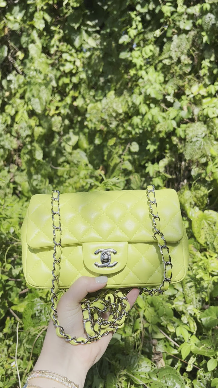 Chanel 21S Yellow Neon Mini Flap