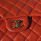 Chanel Jumbo Orange Caviar Double Flap Bag