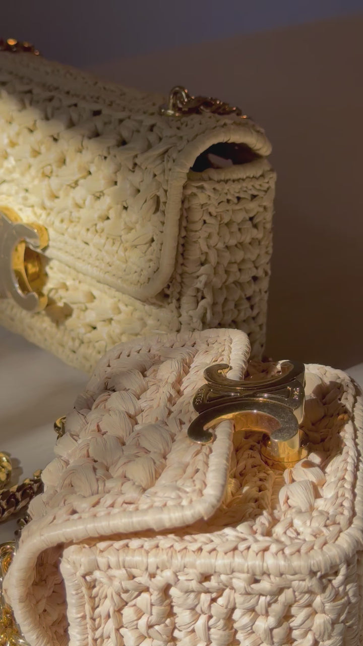 Celine 2023 Raffia Chain Shoulder Bag