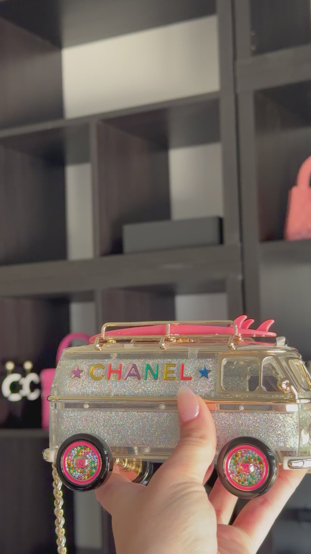 Chanel Hollywood Caravan Minaudière Multicolor Light Gold Hardware 2024