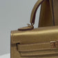 Hermes Mini Sellier Gold Metallic Chevre Dore Kelly 20