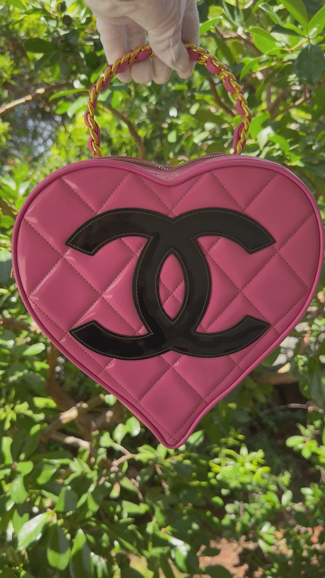 Chanel 1995 CC Pink Heart Vanity Bag