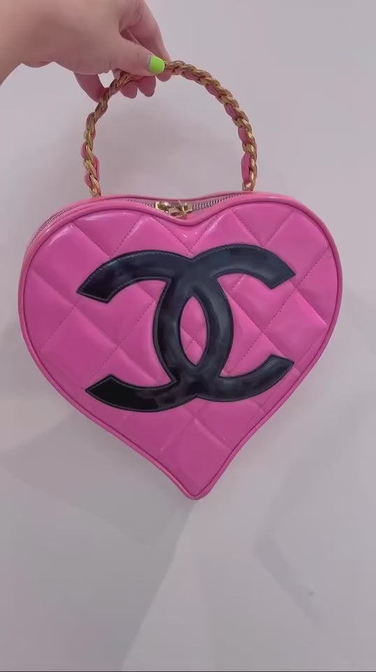 Chanel 1995 CC Pink Heart Vanity Bag