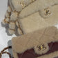 Chanel Ecru Shearling Lambskin Medium CC Chains Flap Bag