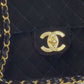 CHANEL 1995 VINTAGE BLACK VELVET JUMBO CLASSIC FLAP