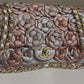 Chanel Metallic Pink and Rose Gold Lambskin Camellia Rose Appliqué Medium Flap Bag