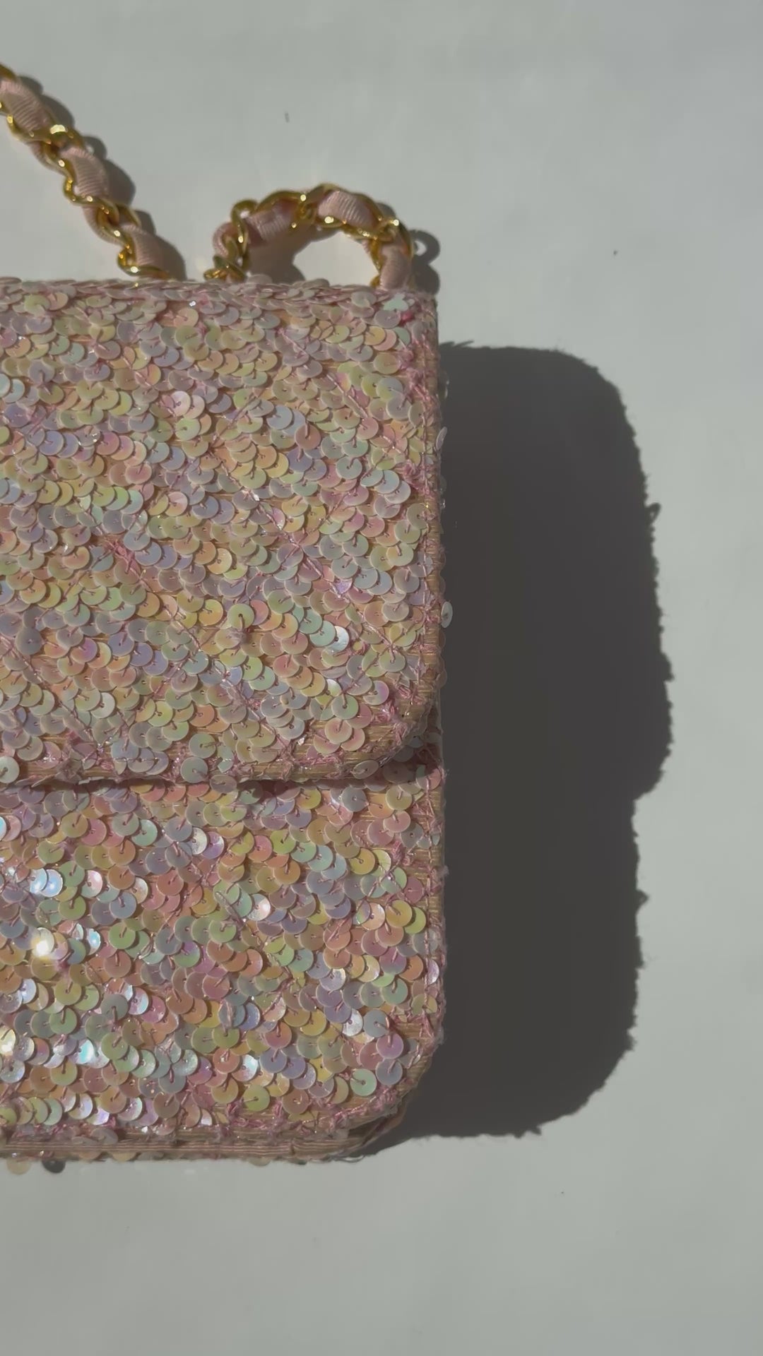 Chanel 1992 Medium Pink Sequin Flap Bag