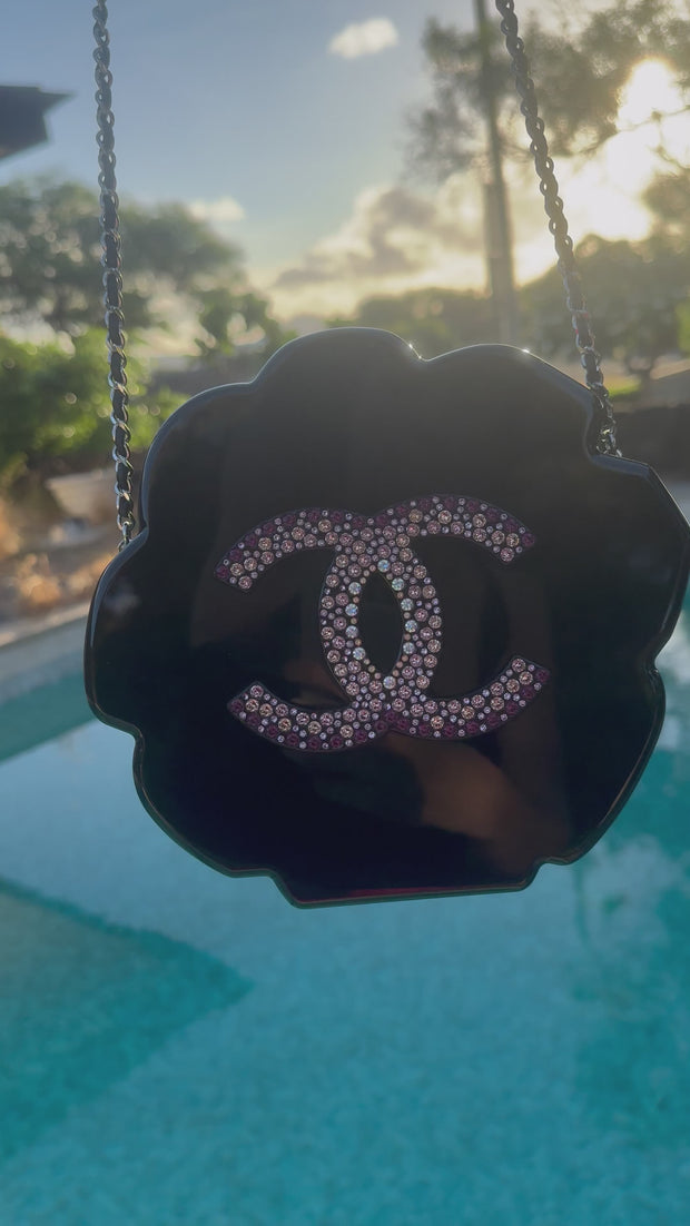 Chanel Runway Purple Strass Camelia Minaudiere – Its A Luv Story