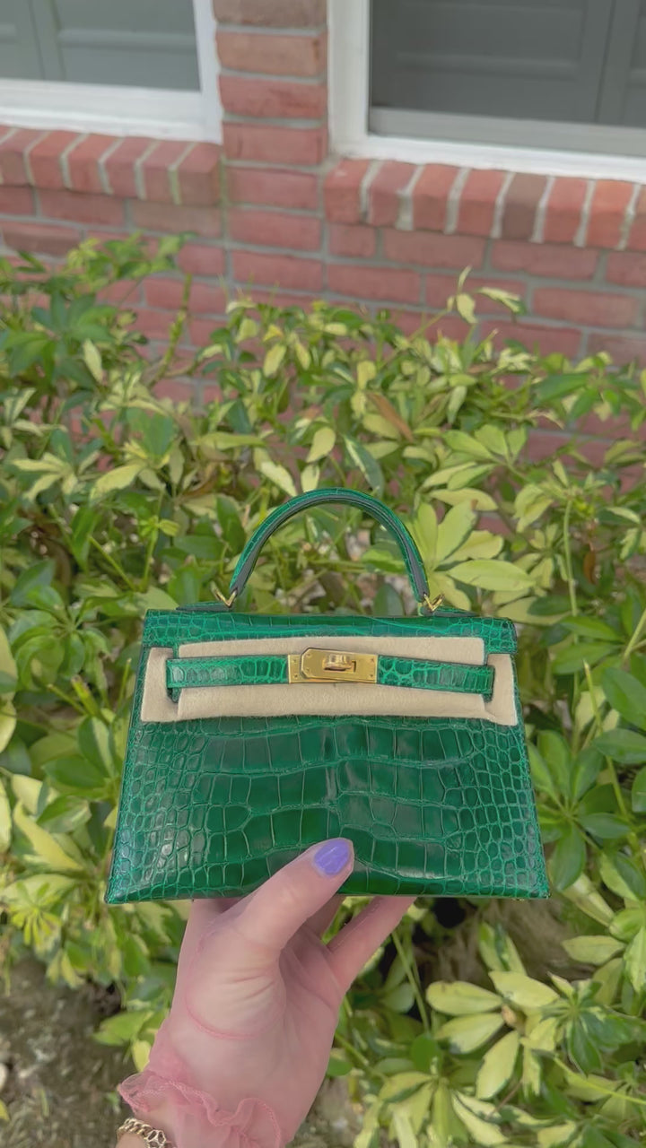 Hermes Emerald Alligator Mini Kelly