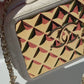 Chanel 21K Small White Lambskin Golden Plate Vanity Case