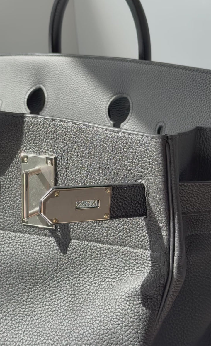 Hermès HAC 50 Black Togo Palladium Hardware 2022